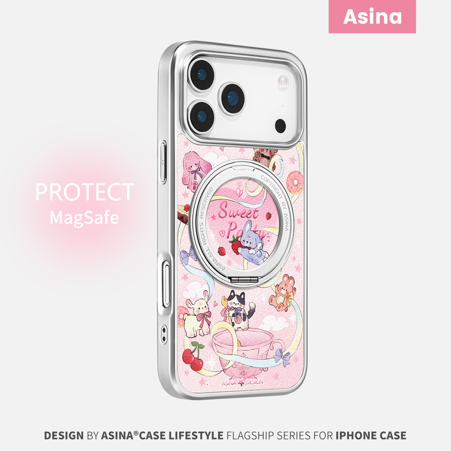 动物茶话会适用iPhone17Promax手机壳新款苹果16Pro磁吸带支架保护套支点ip15网红高级感好看13pm全包可爱14