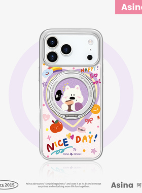 涂鸦西高地适用iPhone17Promax手机壳新款苹果16Pro磁吸带支架保护套Co2支点ip15可爱高级感好看13pm全包14女