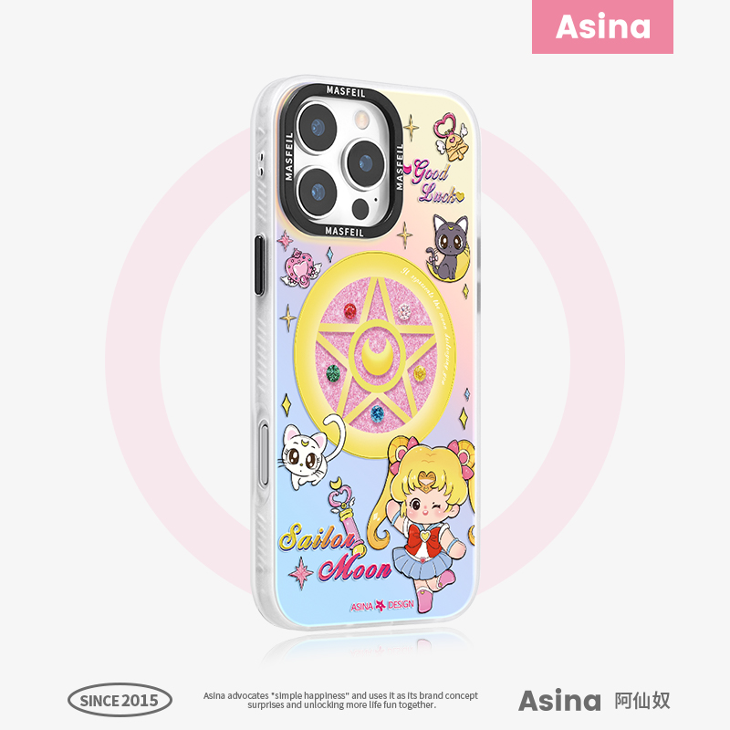 美少女降临适用苹果16Promax手机壳14磁吸支架iPhone15保护套好看超薄plus全包可爱12网红p13Pro新款高级感