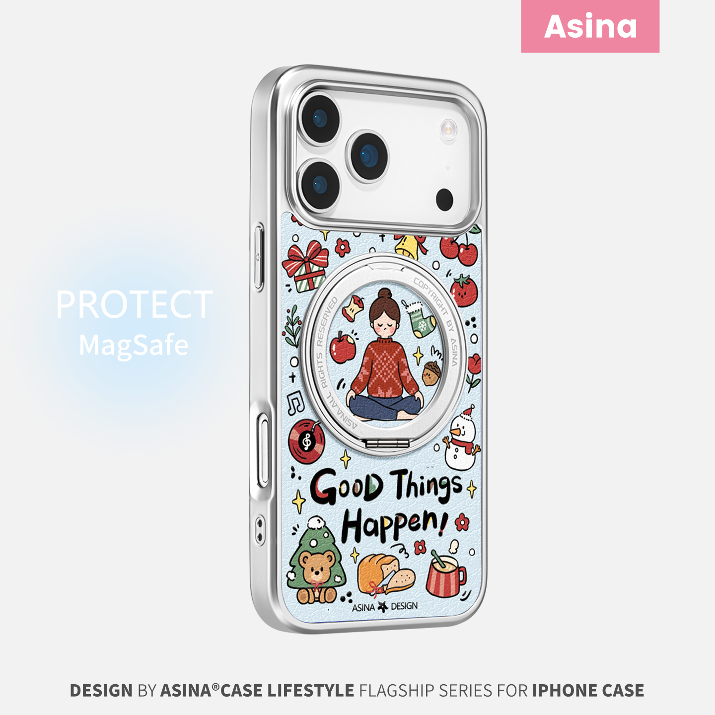 360旋转磁吸支架壳