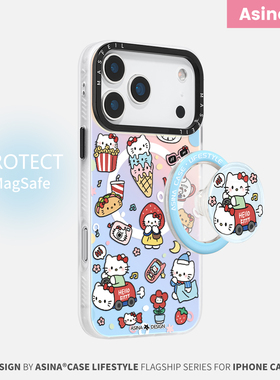 线条凯蒂适用iPhone17Promax手机壳14磁吸支架苹果16保护套好看防摔可爱15plus全包12网红p13Pro新款高级女