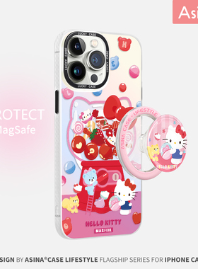 KT猫扭蛋适用iPhone17Promax手机壳磁吸支架苹果15Pro保护套网红16超薄高级感plus全包12防摔ip13新款可爱14