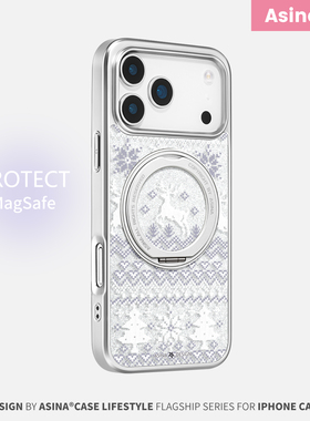 白色小鹿适用iPhone17Promax手机壳新款苹果16Pro磁吸带支架保护套Qo1支点秋冬简约ip15高级闪粉奢华13pm全包