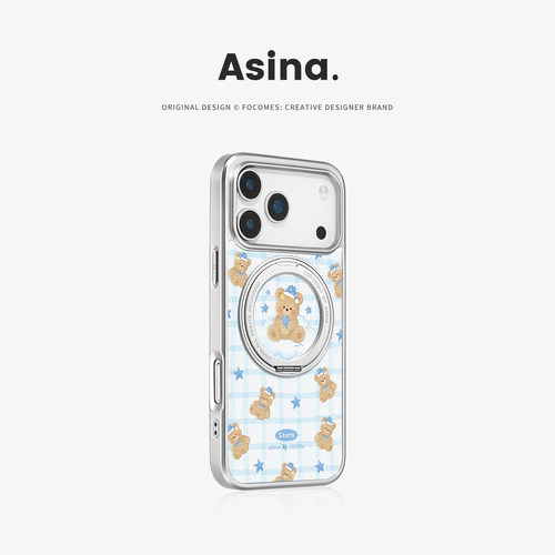云端小熊适用苹果17Promax手机壳新款iPhone16Pro磁吸带支架保护套Co2支点ip15可爱高级感14好看13pm全包女