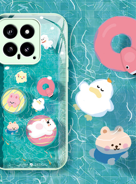 泳池派对适用小米14Pro手机壳13液态玻璃小米12Pro女款12sPro保护套网红12s硅胶14ultra新款全包防摔12x个性