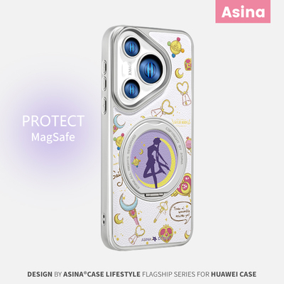 美少女变身适用华为Pura70pro手机壳磁吸pura70支点壳新款带支架全包可爱网红创意p70女保护套高级感防摔por+