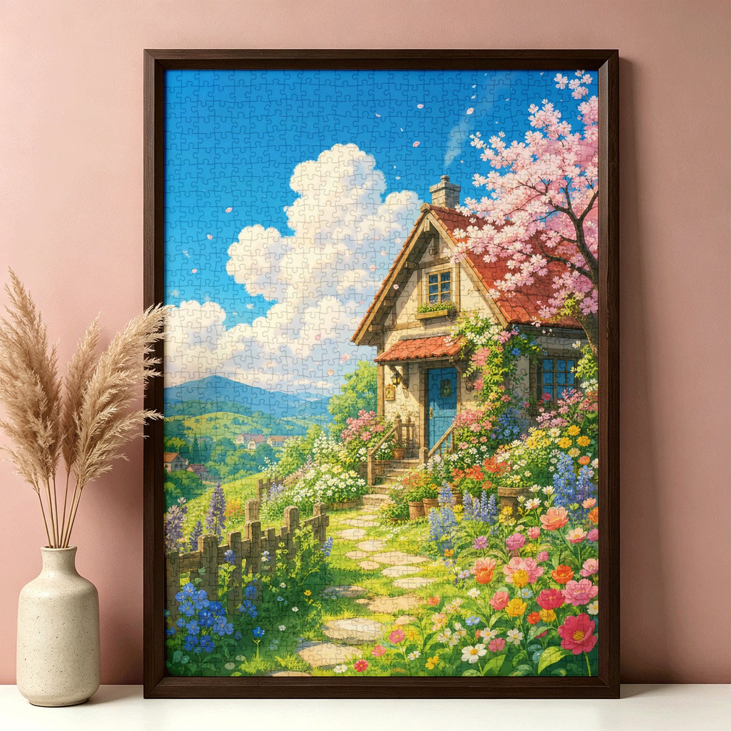 花院小屋拼图1000片成人高难度治愈系风景油画一千片减压玩具