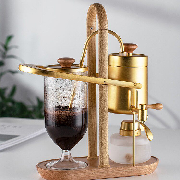 北欧风家用半自动玻璃泡茶壶煮茶器酒精灯虹吸式半自动咖啡机