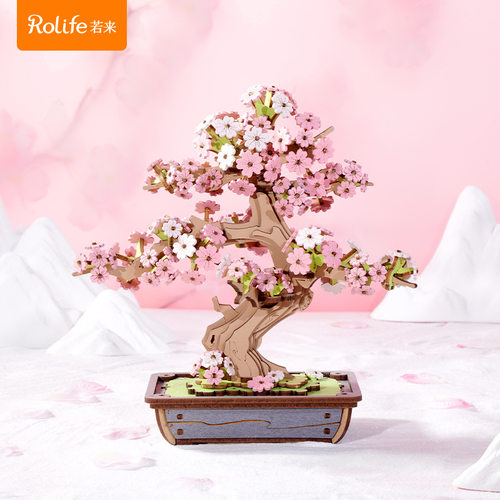 rolife若来樱花树木质立体拼图