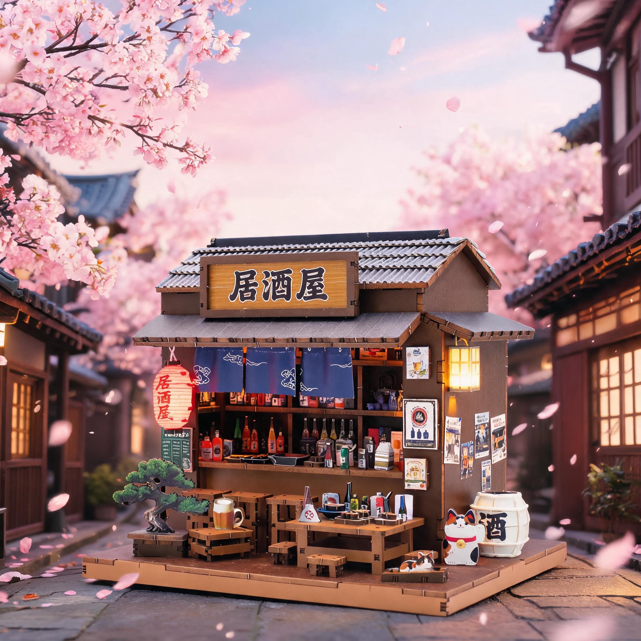 日式居酒屋diy拼装模型小屋礼物