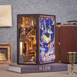 CuteBee拼装书立diy手工小屋积木小房子书立体拼图微缩模型屋礼物