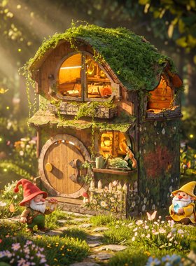 解压手作森系治愈木质diy小屋
