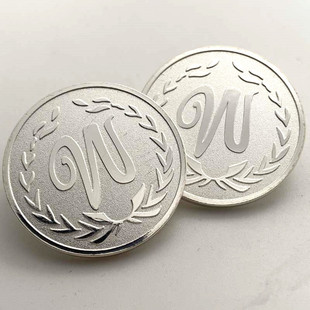 现货 单手决策把玩镀银双W纪念币 幸运金币硬币纪念章30mm金币