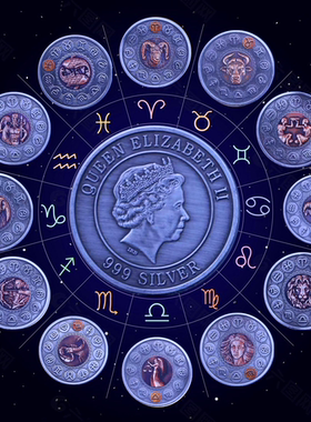 幸运十二星座纪念章把玩硬币礼物