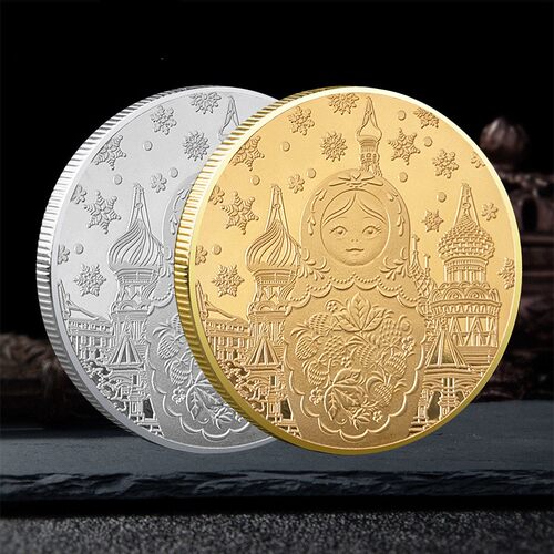 雪人镀金哈尔滨纪念章币金币