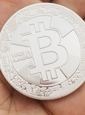 美国实物比特纪念章bitcoin镀银硬币 随手小饰品礼物工艺纪念币
