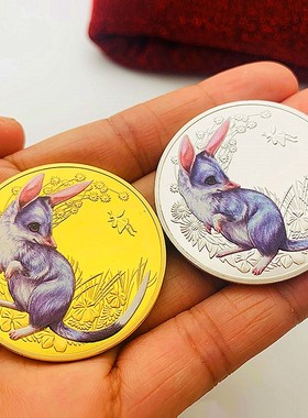 兔镀银把玩创意纪念章金币币