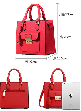 跨境热卖女包女士手提包小拎包红色包包单肩斜包女通勤包bags挎包