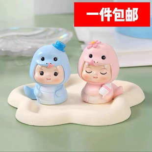 2025蛇年新年装 饰摆件 饰品摆件卡通可爱小蛇公仔儿童生日蛋糕装