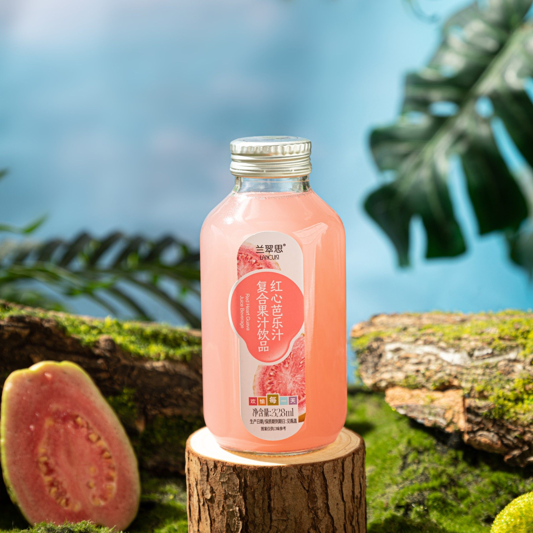 兰翠思红心芭乐汁复合果汁328ML*5瓶装网红饮品
