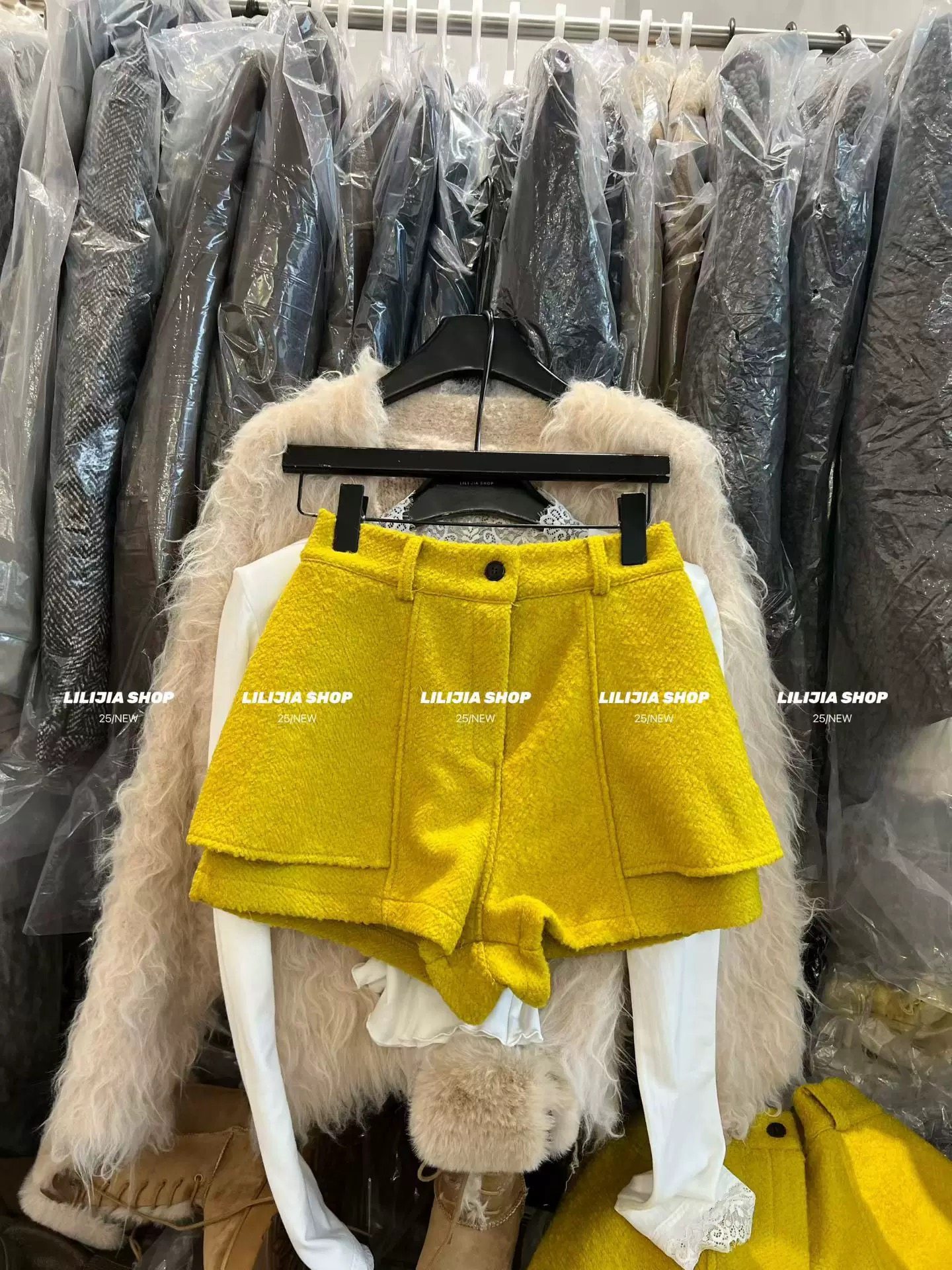 2025秋冬新款韩版时尚百搭显瘦高腰A字裙裤毛呢短裤女,女装/女士精品,短裤,淘宝优惠券,粉丝福利购,淘宝优惠卷