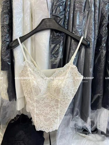 法式复古纯欲抹胸吊带性感显瘦内搭蕾丝吊带背心