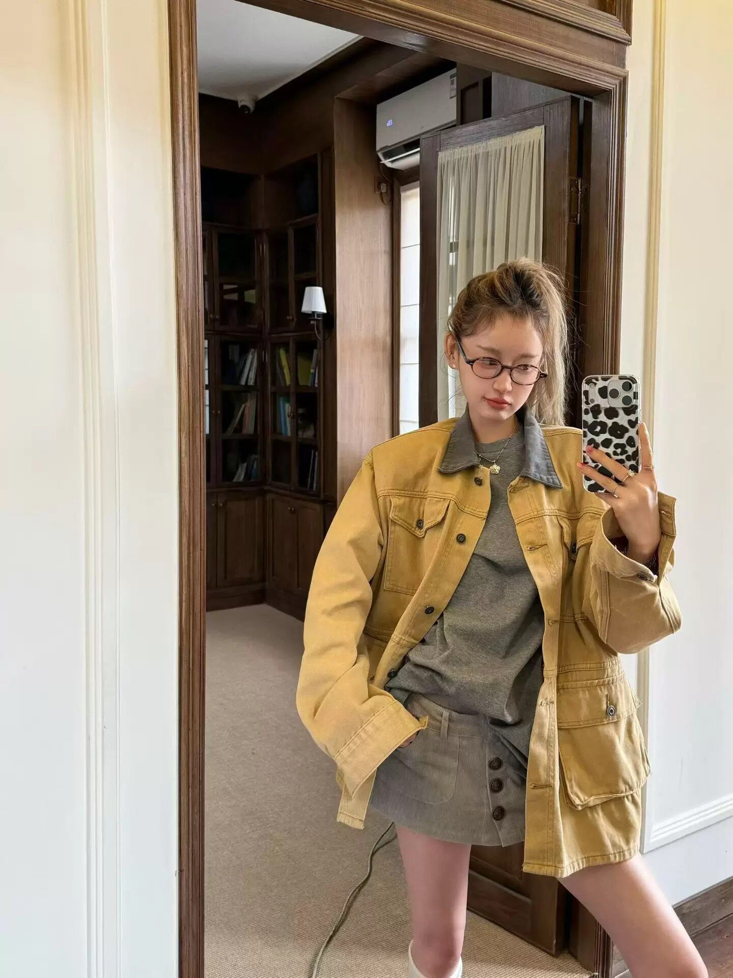 2026春季韩版宽松休闲百搭工装拼色领牛仔外套女短款夹克