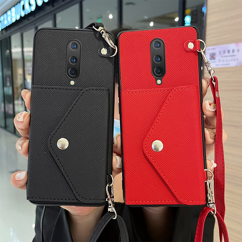 适用一加8手机壳Oneplus8零钱卡包IN2010保护套斜挎背带挂绳全包防摔高端软套