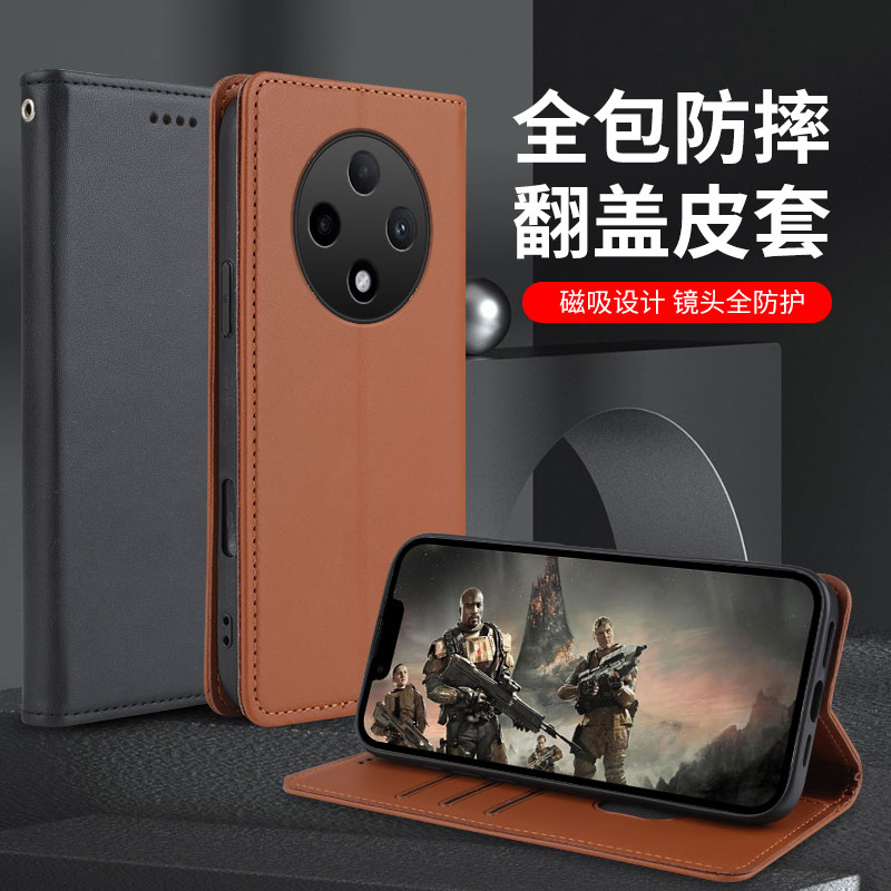 适用于OPPOA3pro手机壳A3pro翻盖式皮套PJY110真皮纹全包防摔磁吸插卡钱包高端商务软壳潮