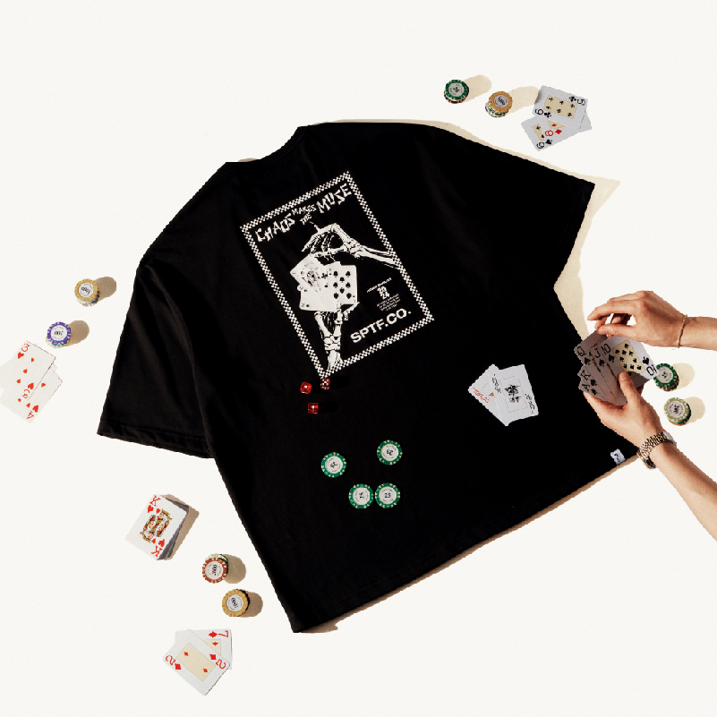 复古印花图案短袖T恤宽松百搭