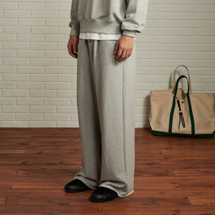 做旧Logo 宽松直筒休闲卫裤 颗粒感面料 脚 SS25 卷边裤 SUPERTOFU