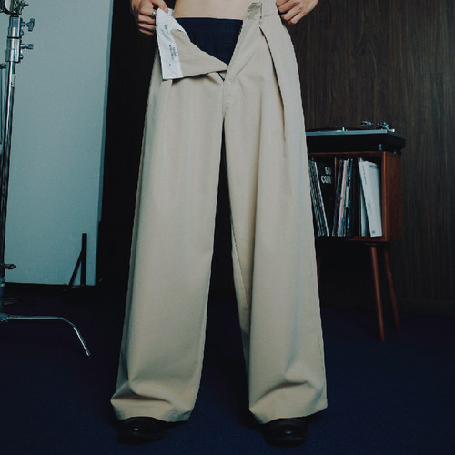 单折尼龙阔腿裤休闲裤supertofu