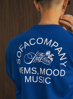 SUPERTOFU(SPTF) AW24 复古花体字 弧形排版 螺纹袖口 长袖T恤