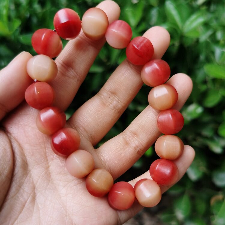 骆驼骨八棱手串紫血骨10 12菱形珠蝌蚪纹民族风素珠单圈骨头手串