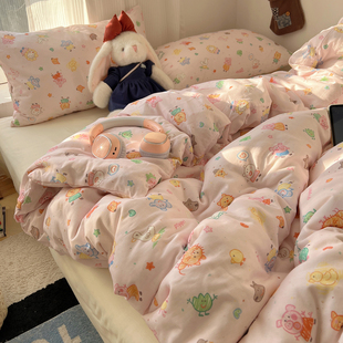 LIU卡通A类全棉纯棉双层纱四件套