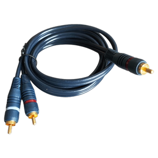 单莲花转双莲花 rca莲花头同轴音频线一分二功放连接低音炮连接线