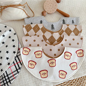 宝宝围嘴婴儿口水巾A类棉质双面口水兜宝宝围兜防水 y韩国同款