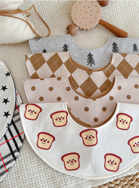 k**y韩国同款宝宝围嘴婴儿口水巾A类棉质双面口水兜宝宝围兜防水