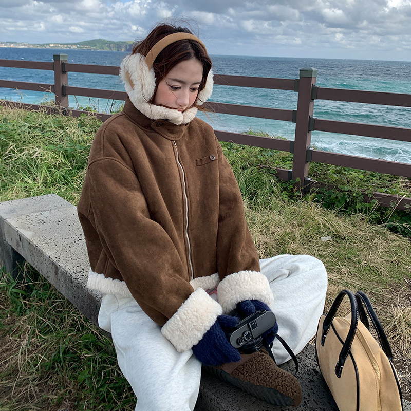 出货羊羔毛外套短款225-972-P185（控288）,女装短外套,浙宝225