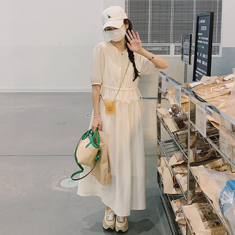 休闲白色连衣裙女夏季女装2025新款夏装设计感小众温柔风气质长裙,女装连衣裙,浙宝225