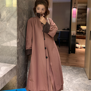已出货2023春季拼接粉紫色假两件风衣外套225-7015-P145（控198）图片