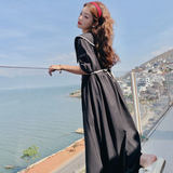 已出货2023夏季新款白色边条黑色连衣裙225-6632-P105（控158），女装连衣裙，浙宝225