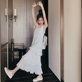 法式白色吊带连衣裙女夏季2025新款超仙甜美纯欲风蕾丝蛋糕连衣裙，女装连衣裙，浙宝225