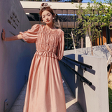 已出货2023夏季新款藕粉色连衣裙225-6650-P105（控158），女装连衣裙，浙宝225