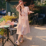 已出货2023夏季新款前绑带条纹连衣裙225-6602-P105（控158），女装连衣裙，浙宝225