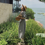 出货中2022夏季新款黑白格子连衣裙225-6633-P105（控158），女装连衣裙，浙宝225