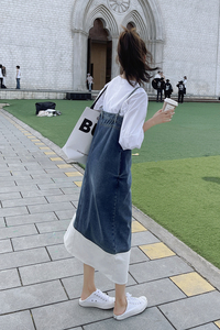 已出货 2023 两件套套装 白上衣+牛仔吊带裙 225-7008-P125控178图片
