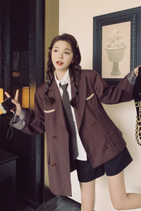 2023秋季新款 不对称设计时尚西装外套女西服225-23003-P125控178图片