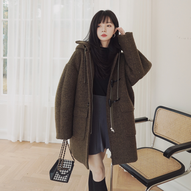 2022冬季新款羊毛大衣呢大衣牛角扣中长款225-7033-p185(控268，女装毛呢外套，浙宝225