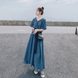 已出货2023夏季新款孔雀蓝连衣裙225-1032-P105（控158），女装连衣裙，浙宝225